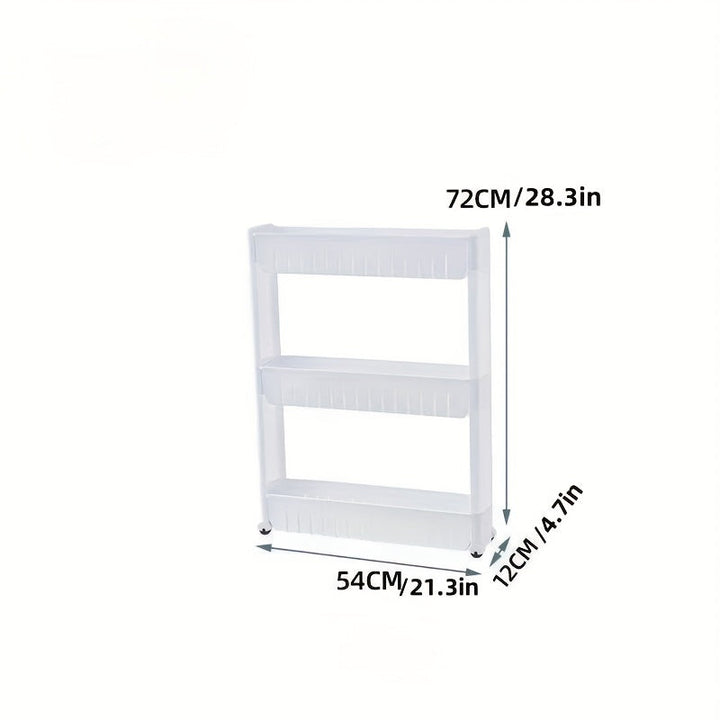 Organizador de Almacenamiento en Carrito de Plástico Delgado, Unidad Móvil de Estantería para Espacios Angostos con Esenciales de Cocina y Baño