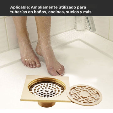 1pc Desagüe de Ducha de Piso de Cobre Cuadrado, Desagüe de Piso para Bañera y Ducha, Evitador de Reflujo de Drenaje de Baño