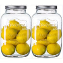 Tarro de Vidrio Transparente de Boca Ancha para Almacenar Comida con Tapa de Acero Inoxidable, Varios Tamaños 3.79/5.68/7.57 L