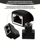 Conector divisor RJ45 de 1 pieza, adaptador extensor Ethernet 1 a 2 hembra a 2 hembra RJ45 para cable de red Ethernet