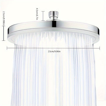 1pc Cabezal de Ducha de Alta Presión con 6 Modos y Potentes Chorros Masajeadores, Diseño Circular de Plástico Duradero y Acabado Pintado, Flujo de Agua Fuerte, Montaje en Pared, Renovación para Baño, Estilo Moderno