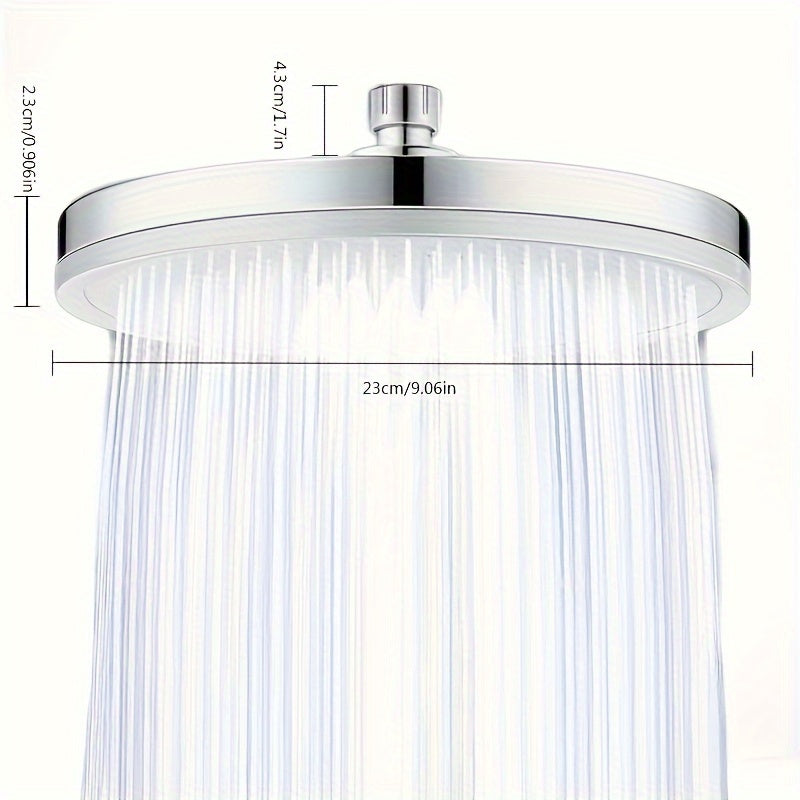 1pc Cabezal de Ducha de Alta Presión con 6 Modos y Potentes Chorros Masajeadores, Diseño Circular de Plástico Duradero y Acabado Pintado, Flujo de Agua Fuerte, Montaje en Pared, Renovación para Baño, Estilo Moderno