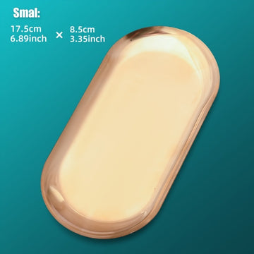 1 bandeja ovalada de acero inoxidable para herramientas de tatuaje y arte de uñas - Sin fragancia, no necesita energía, ideal para la organización de la mesa de trabajo en casa, almacenamiento de herramientas de belleza | Acabado metálico elegante | Cons