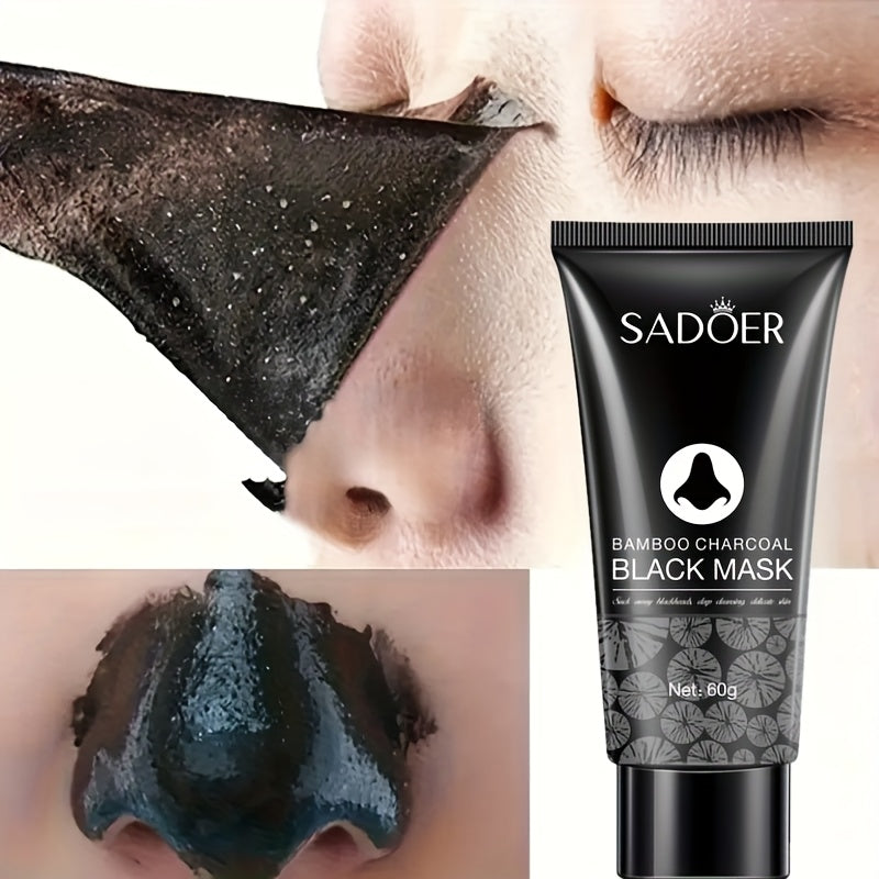Mascarilla de carbón activado con bambú, mascarilla de arcilla limpiadora de poros, sin látex, sin fragancia, apta para todo tipo de piel clara beige, limpieza profunda, control de grasa, unisex