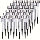 10 luces solares LED para jardín, iluminación exterior de acero inoxidable, para caminos, patios, villas, césped, pasillos, terrazas y entradas, con sensor de luz, montaje semiempotrado, batería de níquel, diseño ahorrador de energía, fácil instalación,