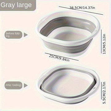 Fregadero plegable multifuncional - Ideal para lavar el cabello y la cara, limpiar ropa interior y remojar los pies - Diseño ahorrador de espacio con función de colgar fácil, adecuado para el baño, sala de estar y uso de baño, equipo de acampada al aire