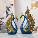 Juego de 2 Estatuas de Cisnes de Resina, Escultura de Pareja, Decoración para el Hogar en Sala de Estar, Dormitorio, Baño, Oficina, Mesa de Comedor, Banquete de Boda, Decoración Central de Chimenea