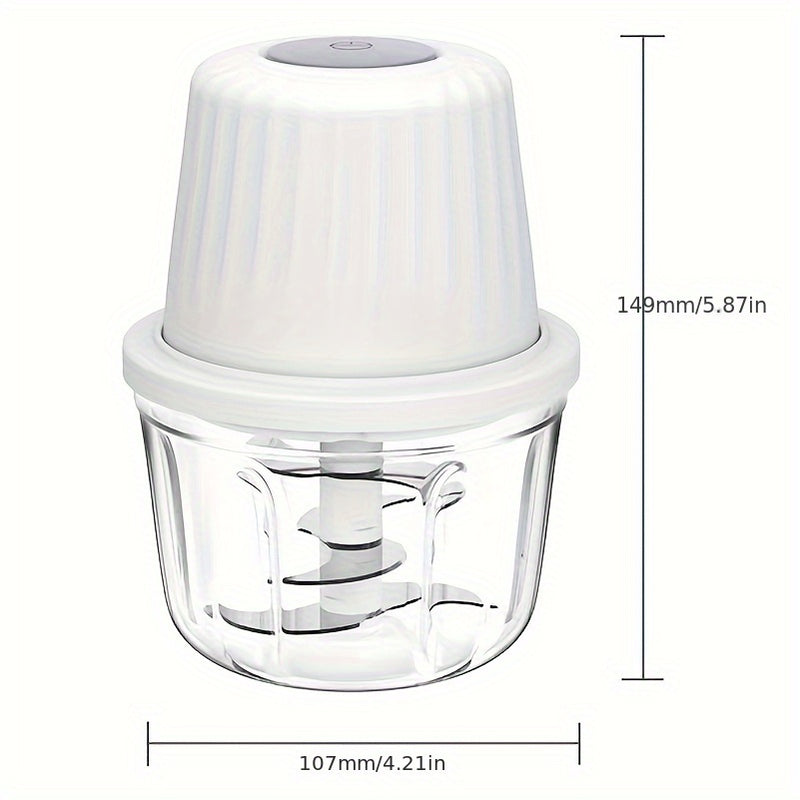 Prensa de ajo y picadora de cocina mini, picadora de ajo eléctrica, trituradora recargable por USB.