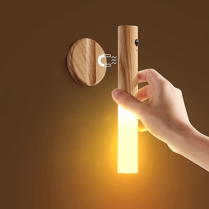 Luz nocturna inteligente de inducción del cuerpo humano de 1 pieza, luz de pared LED recargable para gabinete de pasillo, luz de inducción de pared para inodoro doméstico, alimentada por USB