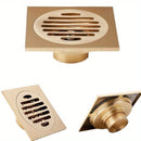1pc Desagüe de Ducha de Piso de Cobre Cuadrado, Desagüe de Piso para Bañera y Ducha, Evitador de Reflujo de Drenaje de Baño