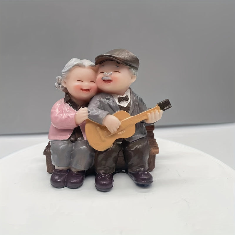 Encantadora Figura de Resina de Pareja Anciana - Perfecta para Decoración de Hogar, Oficina o Dormitorio | Regalo Ideal para San Valentín y Aniversario, Decoración de Figuras para el Hogar