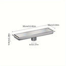 Desagüe de Suelo Rectangular Invisible de Acero Inoxidable - Extendido, Fregadero de Baño Resistente a Olores con Cubierta de Tubería Oculta