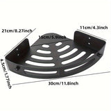 1pc estante de baño sin perforaciones, estante triangular para baño o cocina, material plástico, organizador sin taladros