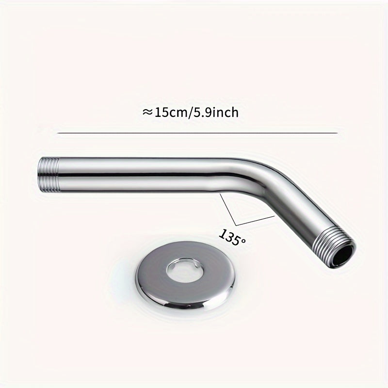 1 brazo de ducha extendido montado en la pared, barra transversal extendida de ducha de acero inoxidable, múltiples longitudes, negro/plata opcional, accesorios de baño, herramientas de baño