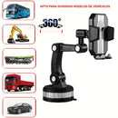 Soporte para Teléfono Móvil Giratorio 360° - ABS Duradero, Montaje en Tablero, Brazo Ajustable y Abrazadera para Coches, Camiones, Vehículos de Ingeniería