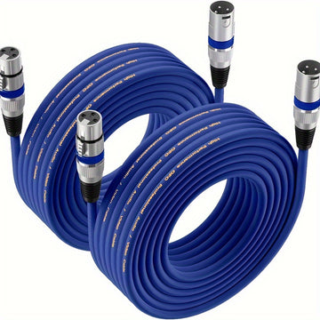 2 piezas de cable XLR 15.24 metros - cable DMX balanceado avanzado, con conectores macho y hembra de 3 pines, disponible en cuatro colores, más vendido, ideal para regalos de graduación, Día del Padre y cumpleaños