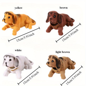 1pc/2pcs Adorable Figura de Perro que Asiente, Juguete para Salpicadero del Coche, Accesorio Interior Divertido | Decoración de Auto con Cabeza Móvil | Construcción en Plástico Duradera, Regalo de Acción de Gracias/Nadal