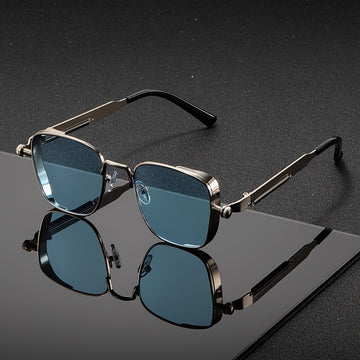 Gafas de moda cuadradas retro steampunk con marco de metal para hombres y mujeres, ideales para eventos, fiestas y festivales