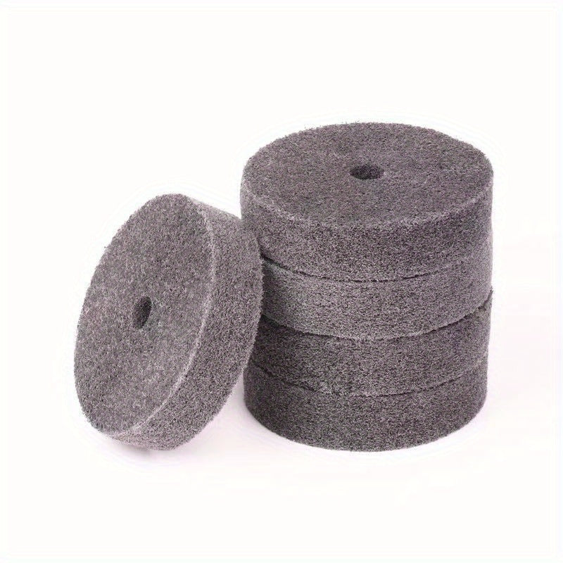 5 piezas de juego de ruedas de pulido de fibra, punta de montaje de cabeza redonda, compatible con lijadora de discos para pulidor de escritorio y lijadora, solo ruedas de pulido sin accesorios.