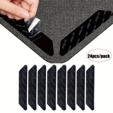8/24pcs Pegatina antideslizante para alfombras, cinta reutilizable y removible, parche anti-arrugas para alfombra, adhesivo fijo, cinta para suelo, herramienta universal para cocina, sala de estar y baño