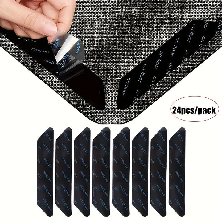 8/24pcs Pegatina antideslizante para alfombras, cinta reutilizable y removible, parche anti-arrugas para alfombra, adhesivo fijo, cinta para suelo, herramienta universal para cocina, sala de estar y baño