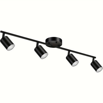 Iluminación de Carril, Luces LED Giratorias de 4 Luces para Cocina Moderna, Apliques Semiflatos para Comedor/Pasillo/Oficina (Enchufe GU10, Bombilla No Incluida)