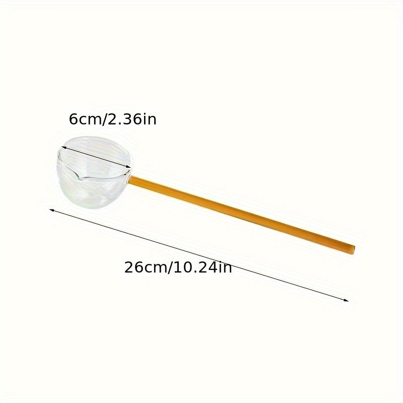 Cuchara De Sopa De Vidrio, Cuchara Con Mango De Vidrio De Borosilicato Alto, Cuchara De Servicio Transparente, Utensilio De Cocina Transparente, Accesorios De Mesa, Cubiertos