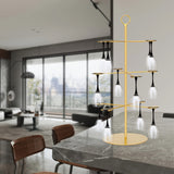 Elegante Estante de Almacenamiento, Portavinos Multiusos de Hierro Recubierto de Polvo - Elegante Estante de Almacenamiento de Metal para Decoración del Hogar y Bodas