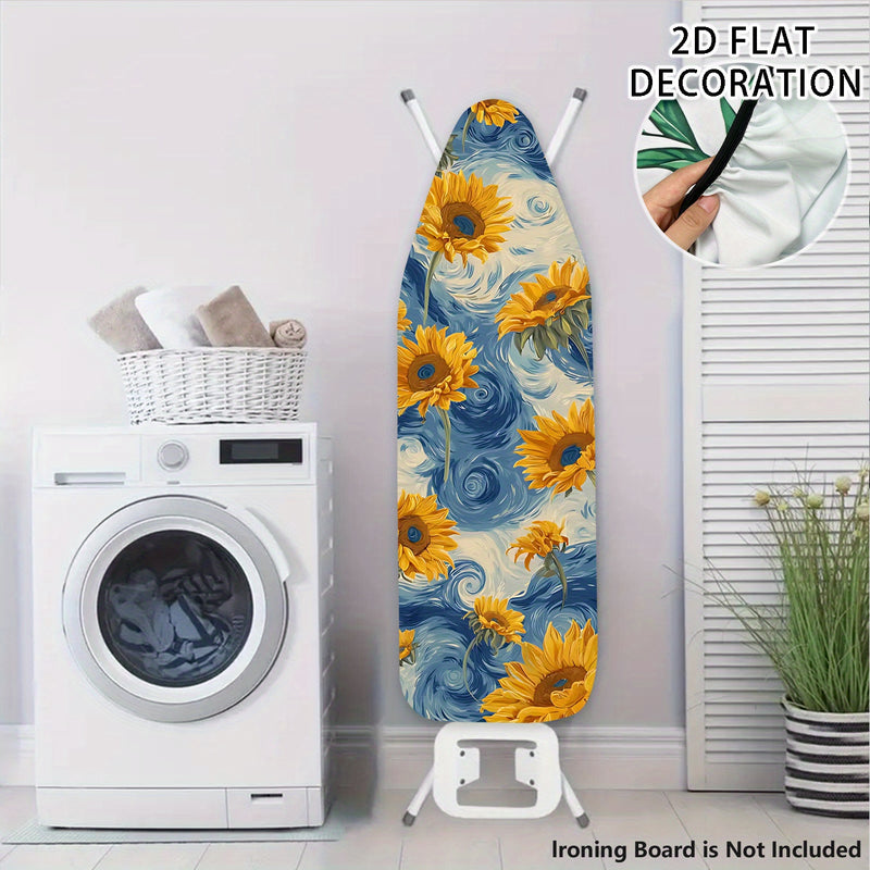Fundas Lavables para Tabla de Planchar con Estampado Floral Azul - Compatible con la Mayoría de Tablas Prensa, Decoración para Lavandería, Accesorios Fáciles de Instalar (Tabla no Incluida) - Diseño Vibrante y Material Duradero