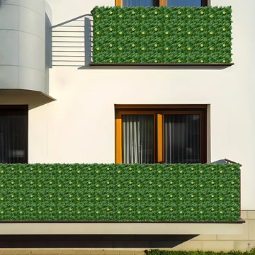 3 rollos de paneles de valla de privacidad de hiedra artificial, longitud total 3.0 metros x 100.0 cm, paneles de valla de hojas de hiedra verde artificial para patio, balcón, jardín, patio trasero, interior y exterior - Cubierta de valla duradera de baj
