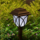 8 piezas Luces de jardín solares, lámparas LED para exterior de césped para patio, jardín, patio, patio, valla, entrada, decoración de camino, impermeable IP44