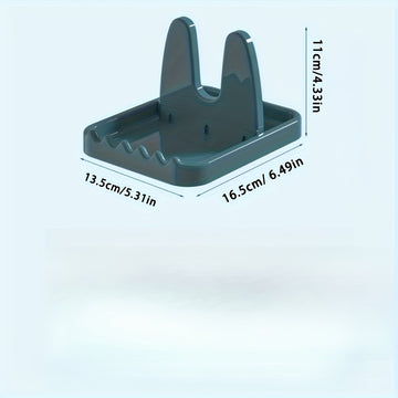 1pc Soporte multifuncional plegable para utensilios de cocina de plástico, con tapa, sin necesidad de taladrar, ahorra espacio, para organizar accesorios de cocina