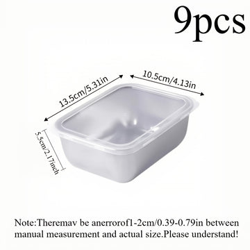 Juego de 9 Recipientes Apilables para Alimentos de Acero Inoxidable con Tapas - Libre de BPA, Organizador Multiusos para Cocina, Apto para Lavavajillas y Contacto con Alimentos, Sin Necesidad de Electricidad