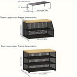 Estante de almacenamiento de cocina de metal negro de 3 niveles con cubierta de malla - Organizador de capas múltiples para sobras, platos, tazas y utensilios - Organizador de encimera que ahorra espacio para uso doméstico y restaurante, organizadores y