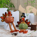 1pc/2pcs, Fiesta de la Cosecha Sombrero de Acción de Gracias Muñeco de Calabaza, Pareja de Pavo con Piernas Largas para Colgar, Decoración de Ambiente de Temporada de Cosecha, Hogar, Ventana, Decoración de Fiesta Temática Creativa
