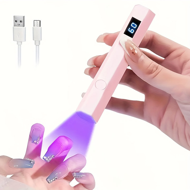 1pc Lámpara de Uñas con Pantalla Digital y Temporizador de Dos Velocidades - Secador de Uñas USB, Portátil para Secado Rápido, Ideal para Salón en Casa, Regalo Perfecto para Artistas de Manicura y Pedicura, Suministros de Diseño de Uñas, Diseño Compacto,