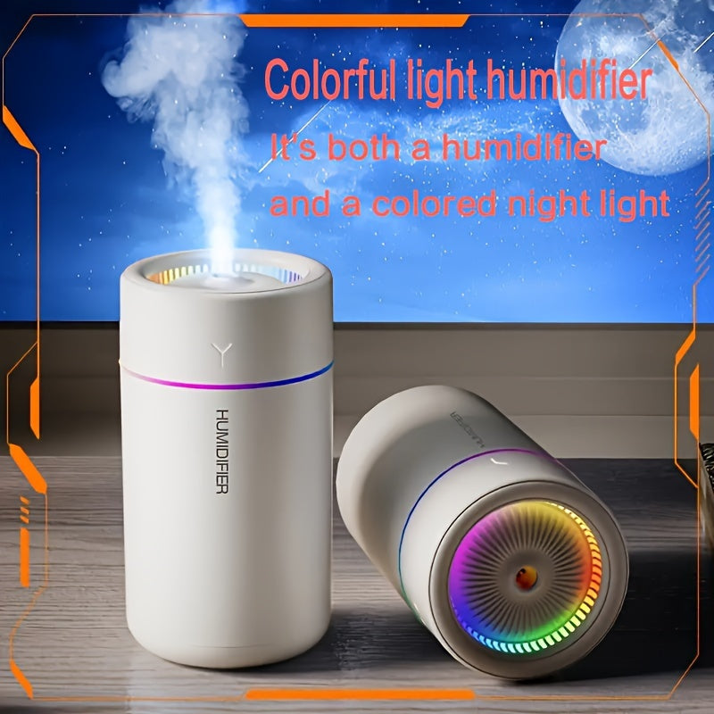 1pc Humidificador portátil USB Mini con luz nocturna LED, 2 modos de niebla, apagado automático, humidificador de aire ultrasónico silencioso para escritorio, coche, hidratación de la piel, regalo para niños/estudiantes/amantes para San Valentín/Hallowee