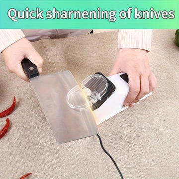 Afila Cuchillos Eléctrico Profesional USB de Doble Cara y Alta Velocidad para Cocina Doméstica con 6 Piedras Reemplazables y Cubierta Protectora, Adecuado para Varios Tipos de Cuchillos