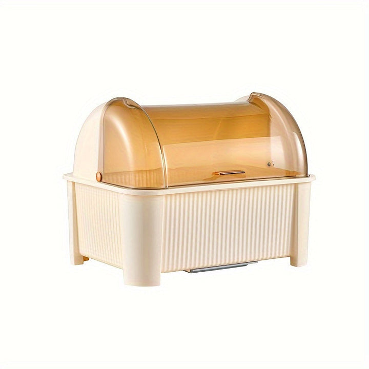 Organizador portátil para platos con tapa - Almacenamiento multifuncional de cocina para tazones, platos y utensilios - Caja drenante sellada con abertura grande y diseño antigérmenes