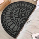 1 pieza de alfombrilla de baño con estampado floral elegante - Alfombrilla de bienvenida interior/exterior absorbente y antideslizante, fácil de limpiar, alfombrilla semicircular para baño, cocina y entrada, diseño negro y blanco, alfombrilla de piso par
