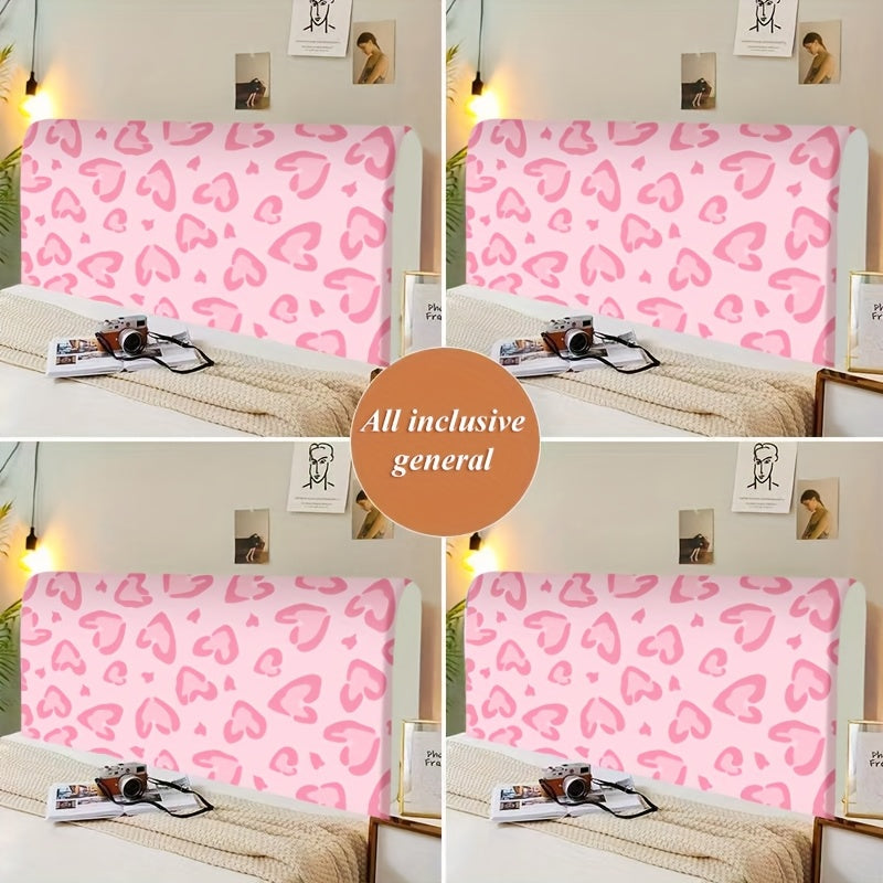Fundas para Cabecero de Cama con Patrón de Corazones - Rosa Pálido y Blancos sobre Fondo Claro, Tela 100% Poliéster Lavable en Máquina, Adecuado para la Mayoría de los Cabeceros, Decoración Fácil de Instalar