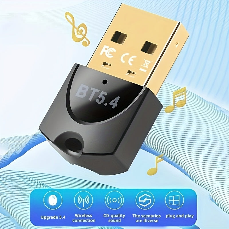 Adaptador de red inalámbrica USB 5.4, receptor de dongle inalámbrico USB, para computadoras/auriculares/teclado/ratón altavoces y muchos otros dispositivos, alimentado por USB, enchufar y usar, inalámbrico, sin controladores, externo