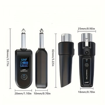 Transmisor y receptor inalámbricos XLR, cableado a micrófono inalámbrico XLR, adaptador XLR a 1/4 pulgada, adecuado para micrófono activo, interfaz de audio.