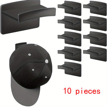 Ganchos de sombrero de plástico de estilo casual, ganchos adhesivos sin taladro para montaje en pared, soportes multifuncionales de fácil instalación para gorras de béisbol, organizador de ahorro de espacio para sombreros, ganchos de utilidad