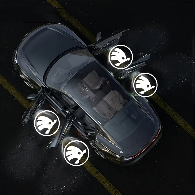 2/4pcs Luces LED de Bienvenida para Coche con Activación por Puerta - Sensores de Apertura Automática, Compatible con SKODA y la Mayoría de Vehículos, Sin Pilas Necesarias - Regalo Ideal para Cumpleaños, San Valentín, Día de la Madre/Padre, Halloween - D