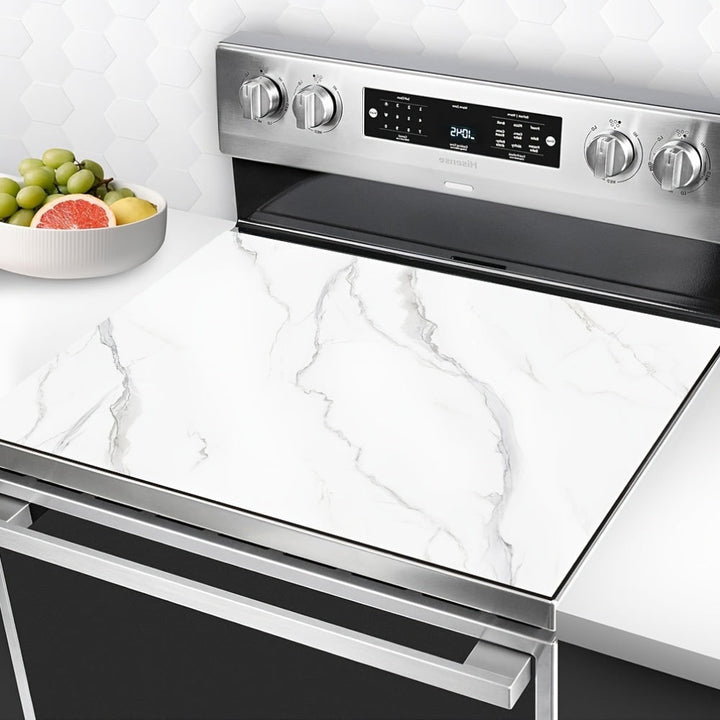 1 pieza, alfombrilla de encimera de textura de mármol blanco, 71.88x52.07 cm, suave, absorbente, a prueba de aceite, resistente al calor, antideslizante y fácil de limpiar. Ideal para encimera, lavavajillas, lavadora, secadora, cocina de inducción y plan