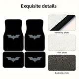 Juego de 4 alfombras de suelo para coche con tema Batman de Wast Bros, alfombras de suelo a prueba de polvo, alfombras antideslizantes para coches, camiones y SUV, ajuste universal, material de poliéster, perfectas para el Año Nuevo, Navidad, Día de San