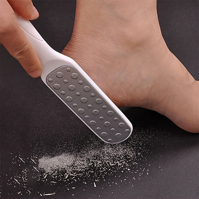 1 pieza, eliminador y raspador de luz muerta de doble cara, herramienta de cuidado de pies ergonómica manual con superficie texturizada para un suave beige claro, cuidado de talones y dedos del pie, no necesita electricidad, diseño portátil para uso domé