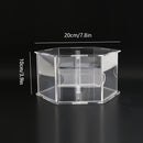 Un conjunto de 8 piezas de marcos de fotos de acrílico transparente DIY, diseñados para ensamblar un soporte de pastel hexagonal con temática de fotos, adecuado para bodas, cumpleaños, graduaciones, Halloween, Navidad, aniversarios y otros soportes de pa