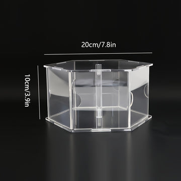 Un conjunto de 8 piezas de marcos de fotos de acrílico transparente DIY, diseñados para ensamblar un soporte de pastel hexagonal con temática de fotos, adecuado para bodas, cumpleaños, graduaciones, Halloween, Navidad, aniversarios y otros soportes de pa